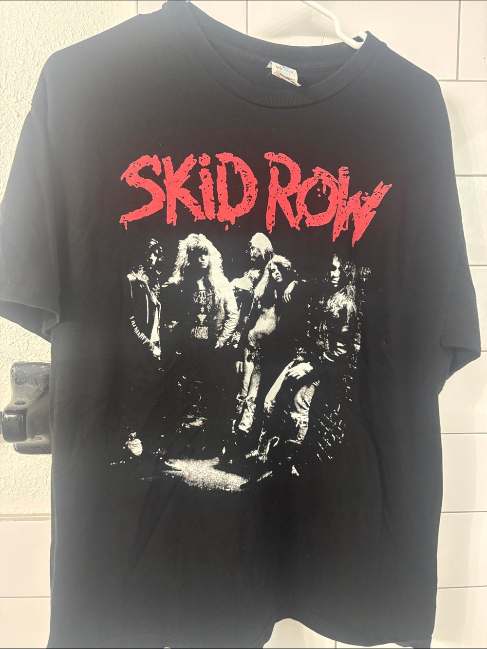 & Other Stories Black Skid Row Graphic Tee with Red Print